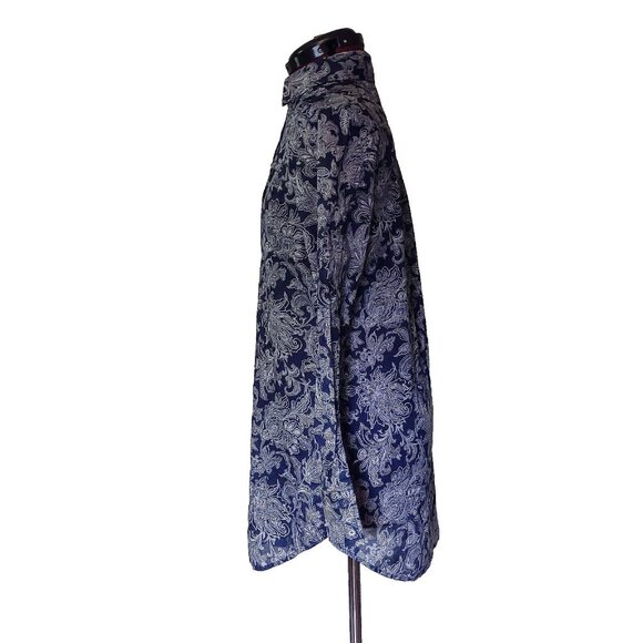 Express Button Front Shirt Multiclor Womens Size Medium Paisley Print Po… - Picture 4 of 7